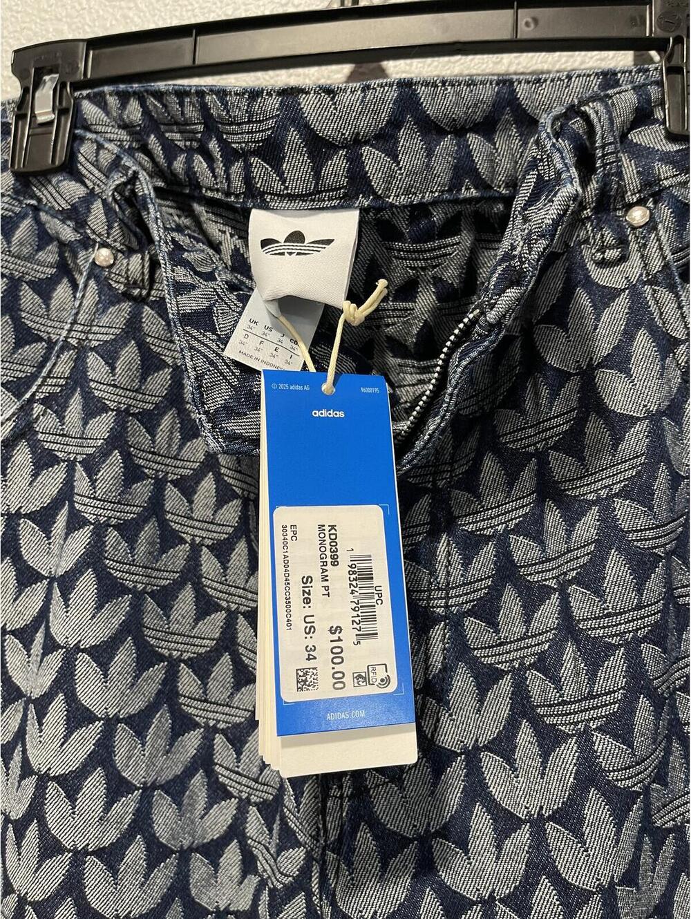Adidas Denim Loose Monogram Pants - Picture 4 of 5